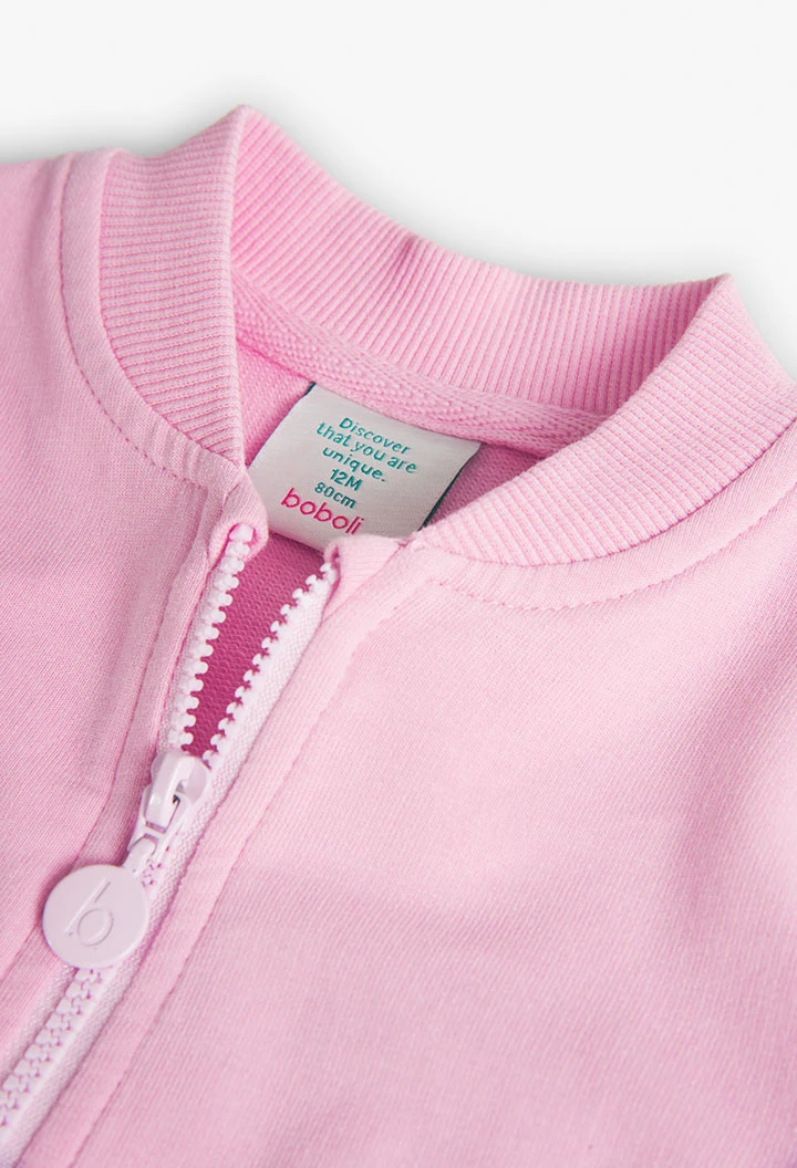 Chaqueta de felpa de bebé niña en rosa