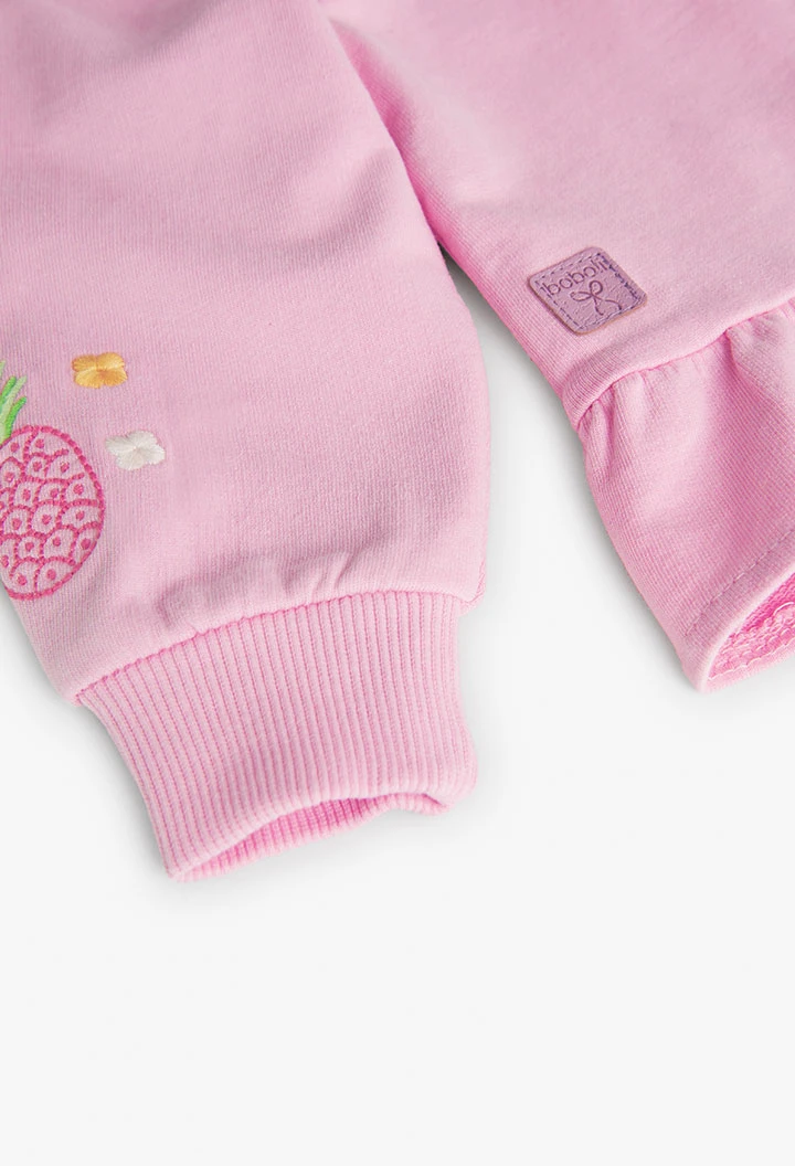 Chaqueta de felpa de bebé niña en rosa
