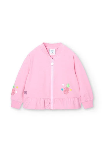 Baby girl\'s pink plush jacket