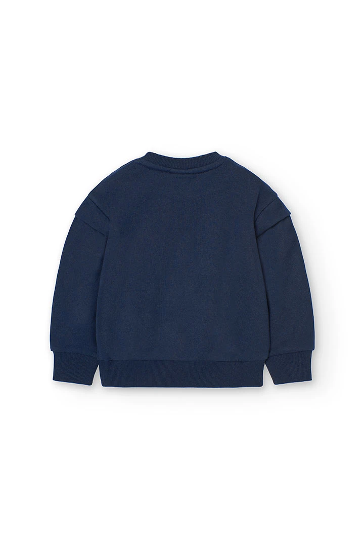 Sweat en molleton pour bébé fille en bleu marine