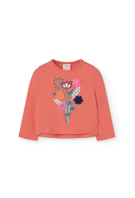 T-shirt en tricot pour bébé fille en orange