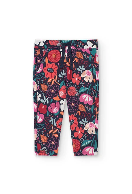 Pantalon en molleton pour bébé fille à imprimé floral