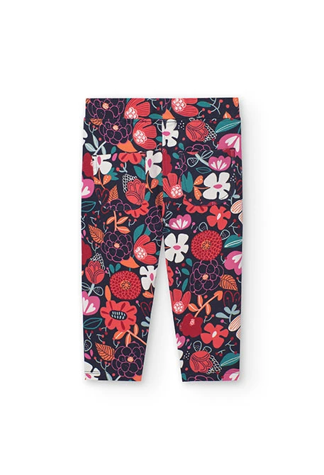 Pantalón de felpa para bebé niña estampado de flores