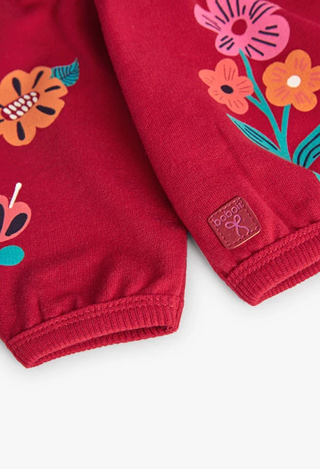 Red fleece sweatshirt for baby girl