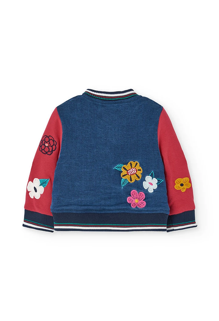 Chaqueta denim para bebé niña en azul