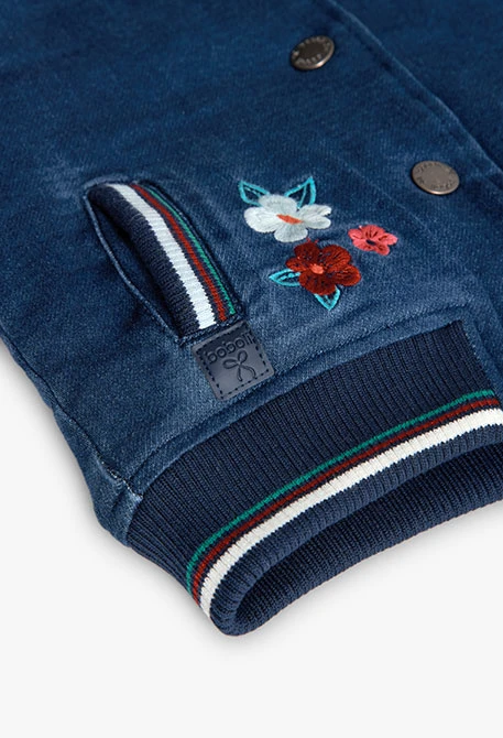 Denim jacket for baby girl in blue