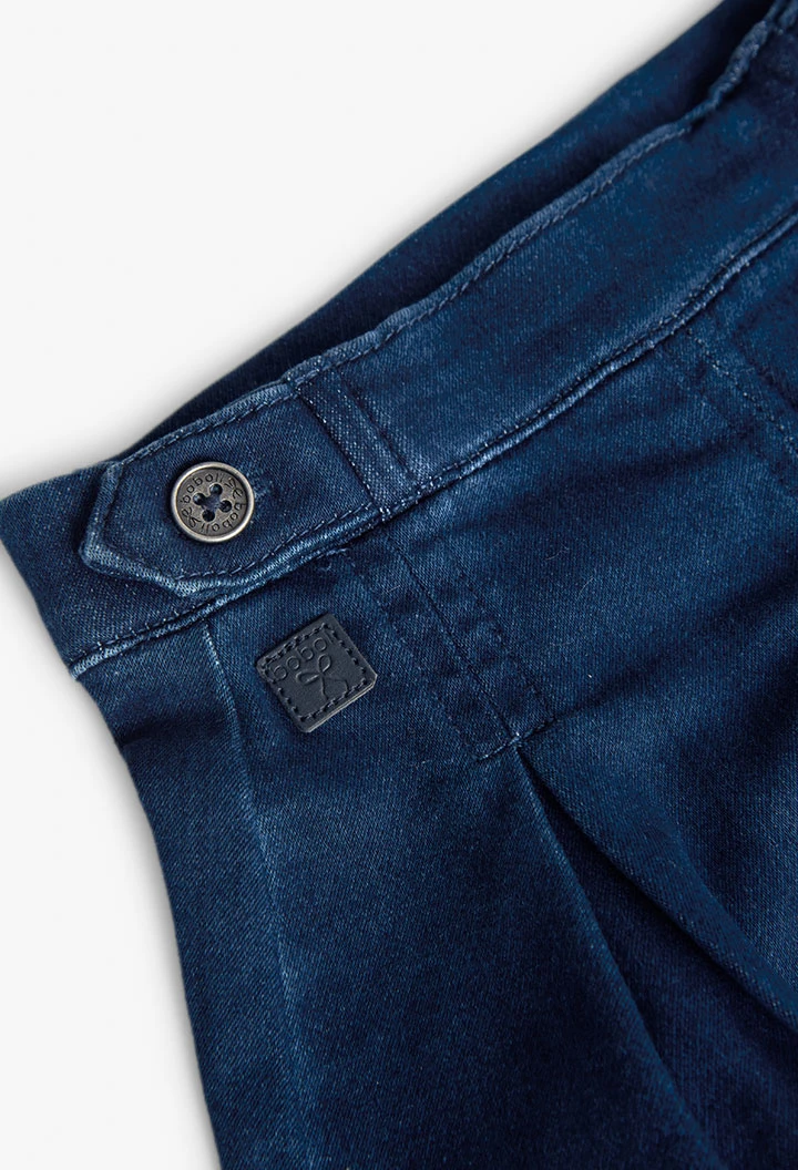 Jupe-short en denim pour bébé fille en bleu