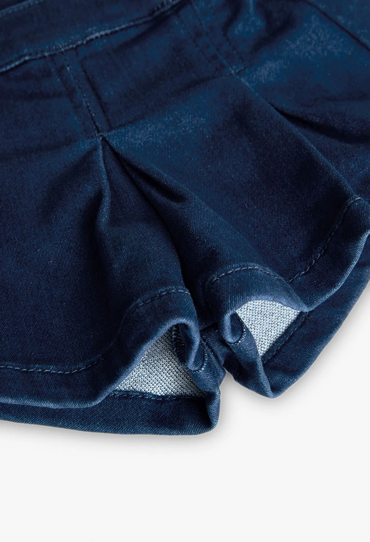 Jupe-short en denim pour bébé fille en bleu