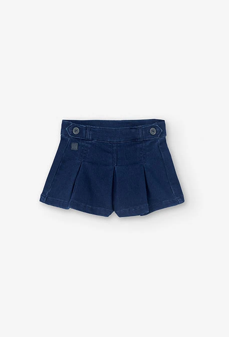 Denim skirt shorts for baby girl in blue