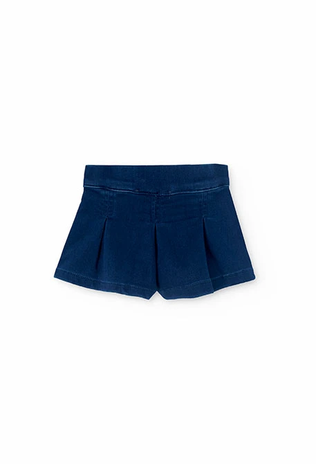 Denim skirt shorts for baby girl in blue