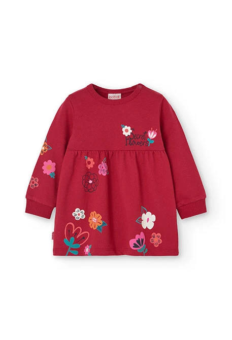 Sweatkleid für Baby Mädchen in Rot