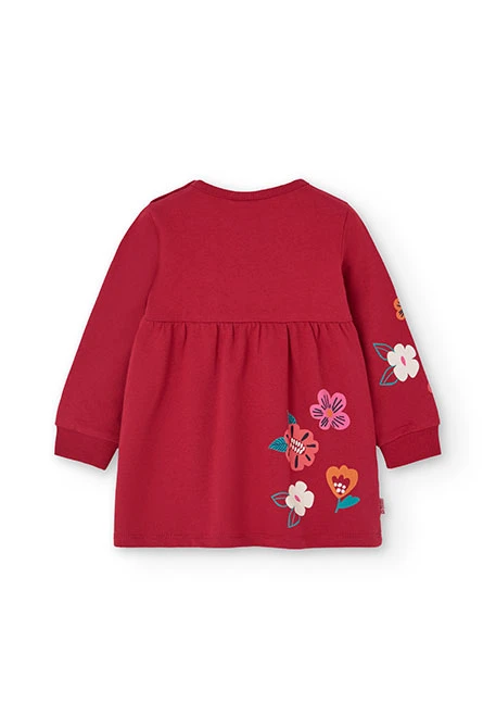 Kleid aus Frottee für Baby Mädchen in Rot