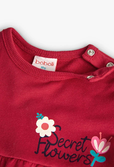 Vestido de felpa para bebé niña en rojo