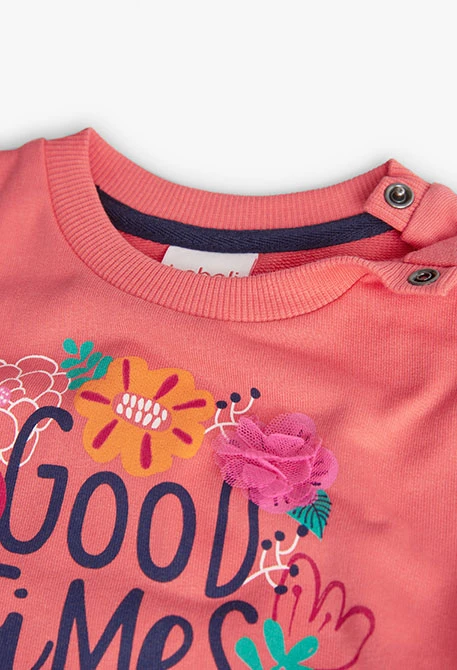 Sweatkleid für Baby Mädchen in Orange