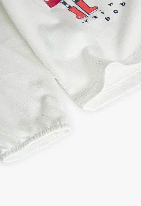 Camisola de malha para bebé menina em branco com estampado