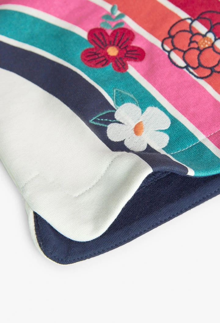 Sweat en molleton flammé pour bébé fille en blanc