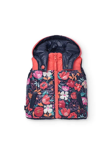 Gilet réversible pour bébé fille avec imprimé floral