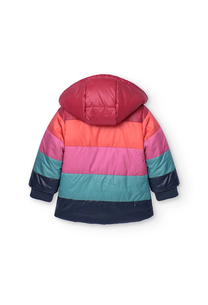 Parka réversible pour bébé fille imprimé de fleurs