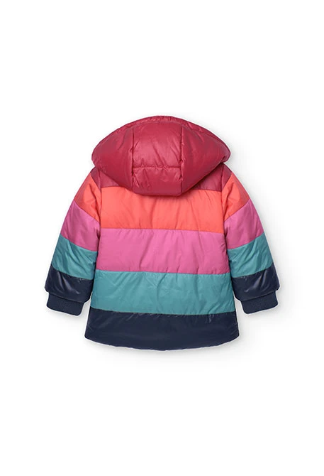 Parka réversible pour bébé fille imprimé de fleurs