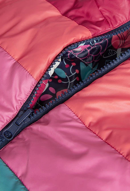 Parka réversible pour bébé fille imprimé de fleurs