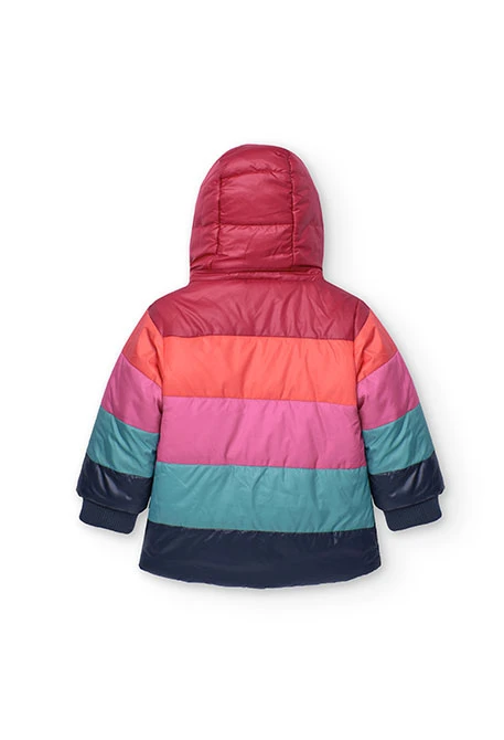 Parka réversible pour bébé fille imprimé de fleurs