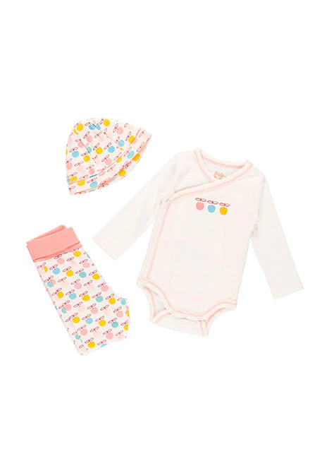 Pack en tricot pour bébé fille - organique