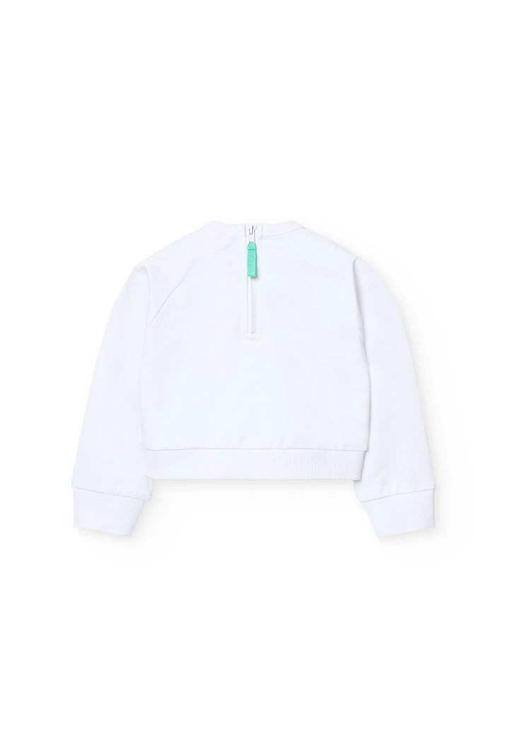 Felpa a maglia per neonata in colore bianco
