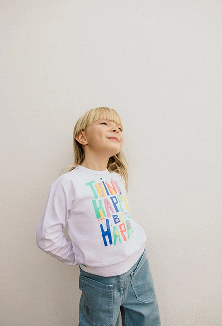Sudadera de punto para bebé niña en color blanco