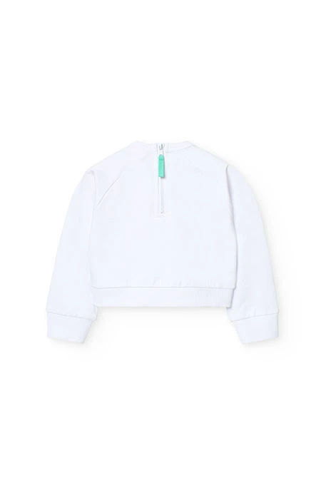 Sudadera de punto para bebé niña en color blanco