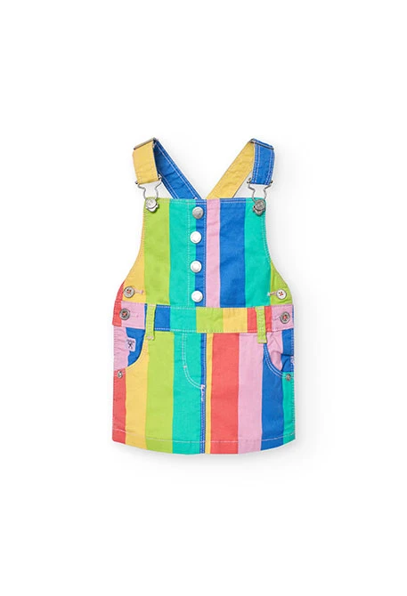 Pichi de punto para bebé niña con estampado a rayas en color multicolor