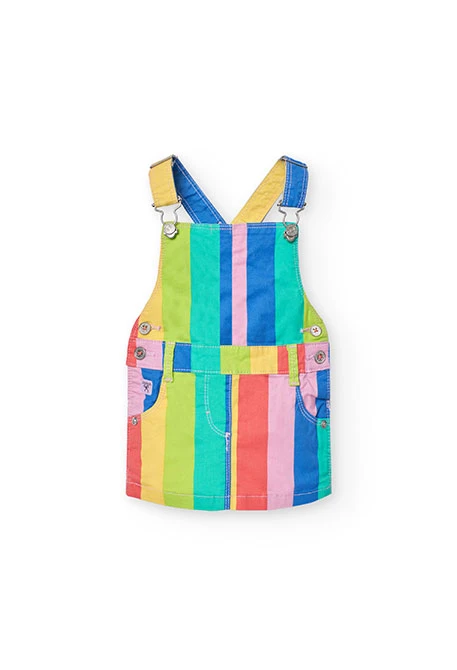 Pichi de punto para bebé niña con estampado a rayas en color multicolor