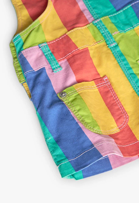 Pichi de punto para bebé niña con estampado a rayas en color multicolor