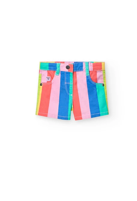 Bermudas de gabardina para bebé niña con estampado de colores