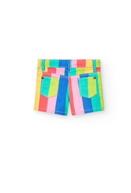 Bermudas de gabardina para bebé niña con estampado de colores