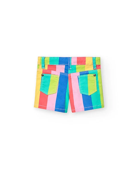Bermudas de gabardina para bebé niña con estampado de colores