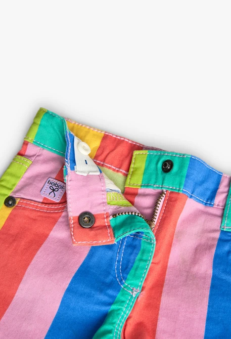 Bermudas de gabardina para bebé niña con estampado de colores