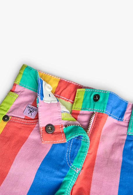 Bermudas de gabardina para bebé niña con estampado de colores