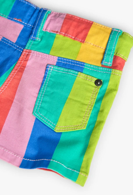 Bermudas de gabardina para bebé niña con estampado de colores