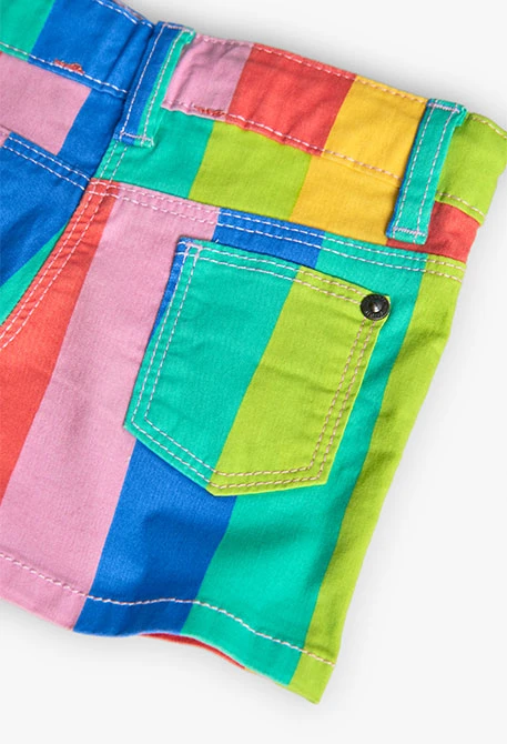 Bermudas de gabardina para bebé niña con estampado de colores