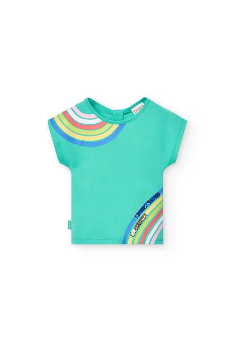 Maglietta a maglia per bambina in verde