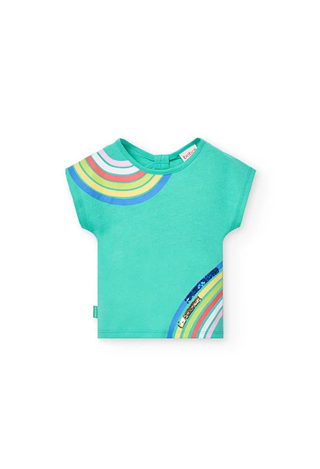 T-shirt en tricot pour bébé fille en vert.