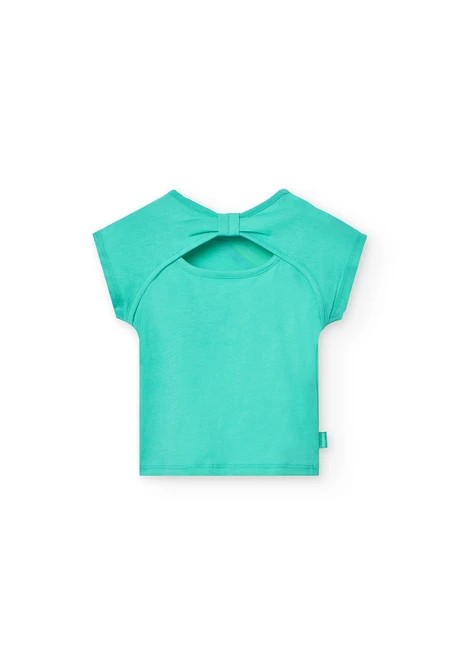 Maglietta a maglia per bambina in verde