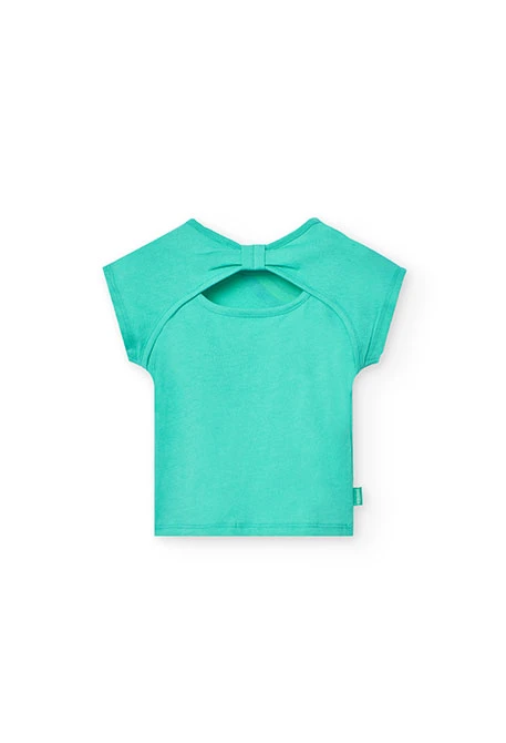T-shirt en tricot pour bébé fille en vert.