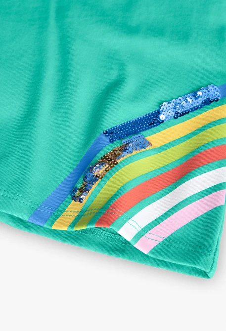 Maglietta a maglia per bambina in verde
