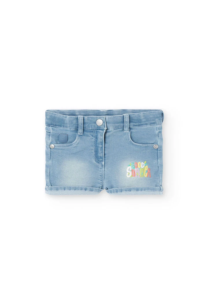 Pantaloncini in maglia per bambina in colore BLEACH