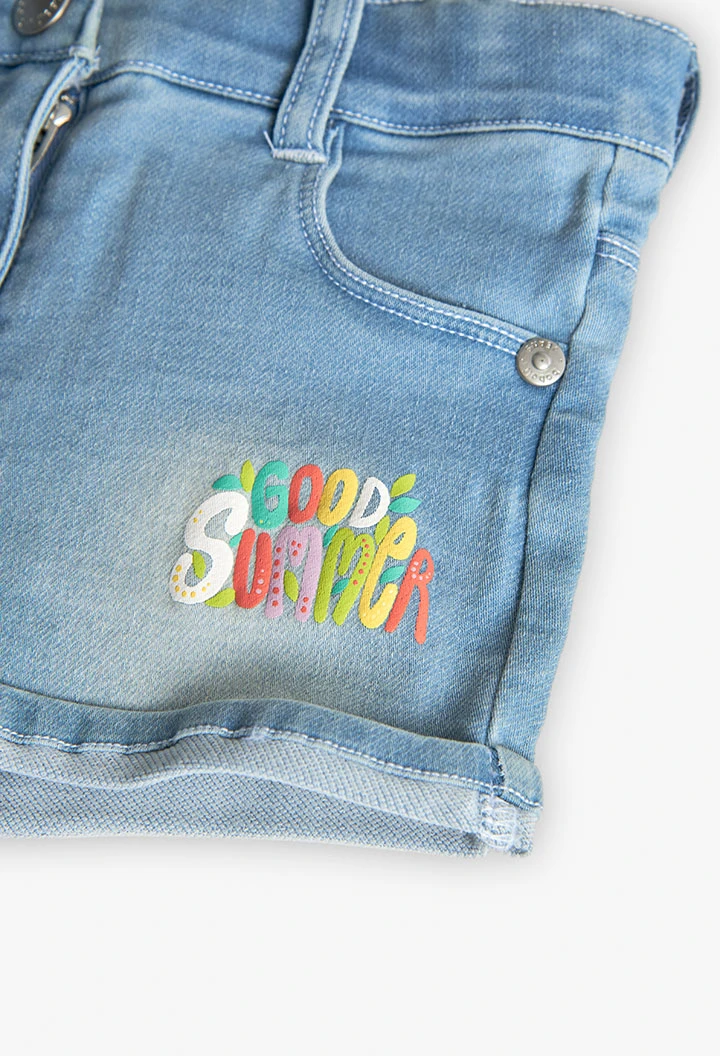 Pantaloncini in maglia per bambina in colore BLEACH