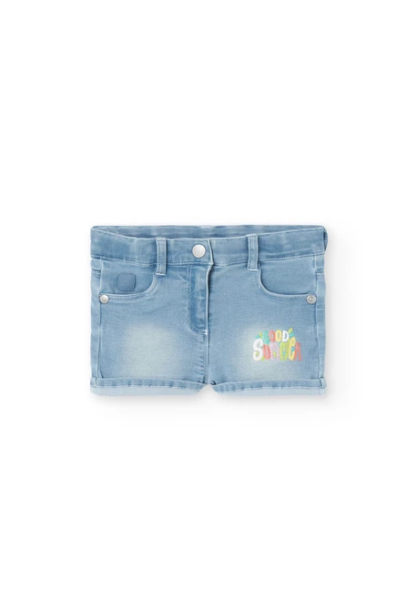 Pantaloncini in maglia per bambina in colore BLEACH