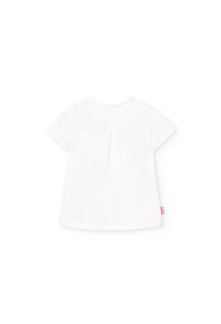 Conjunto de camiseta y pantalones de punto para bebé niña en color blanco