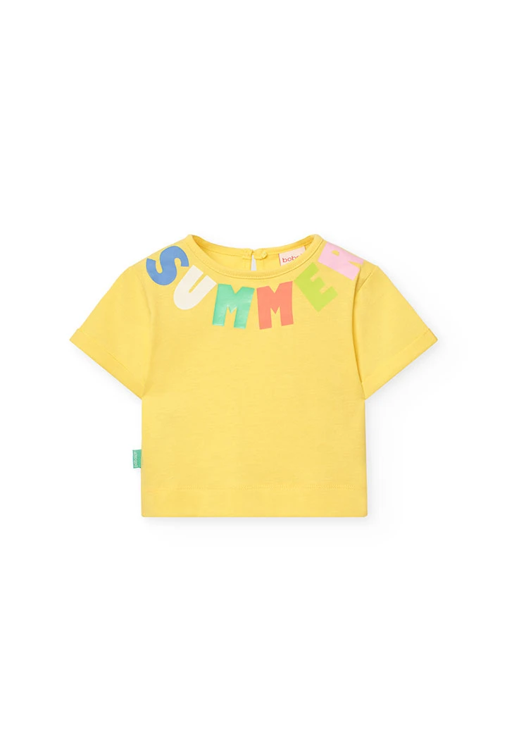 T-shirt en tricot pour bébé fille en jaune