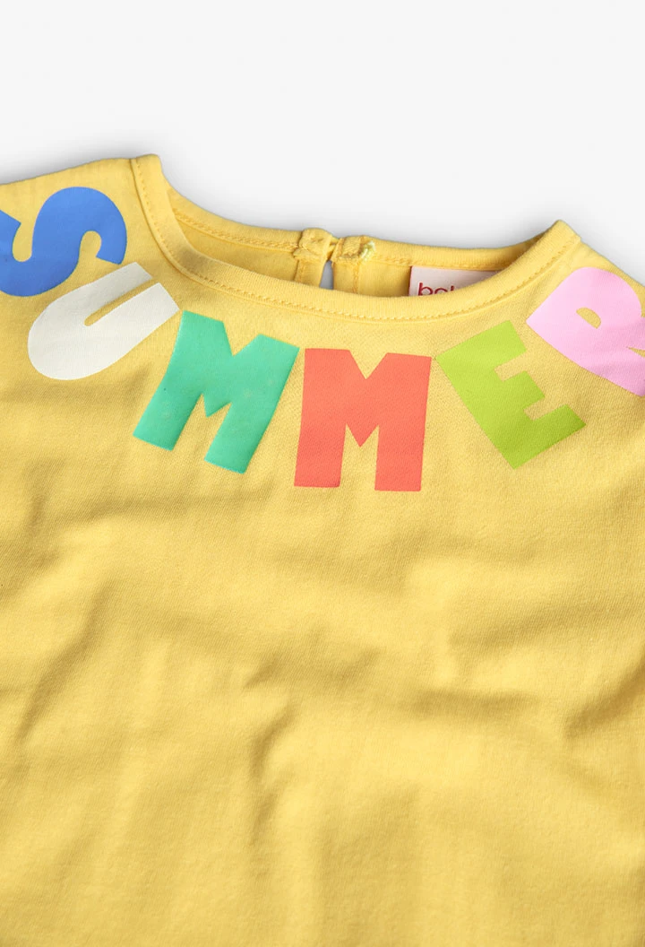 T-shirt en tricot pour bébé fille en jaune